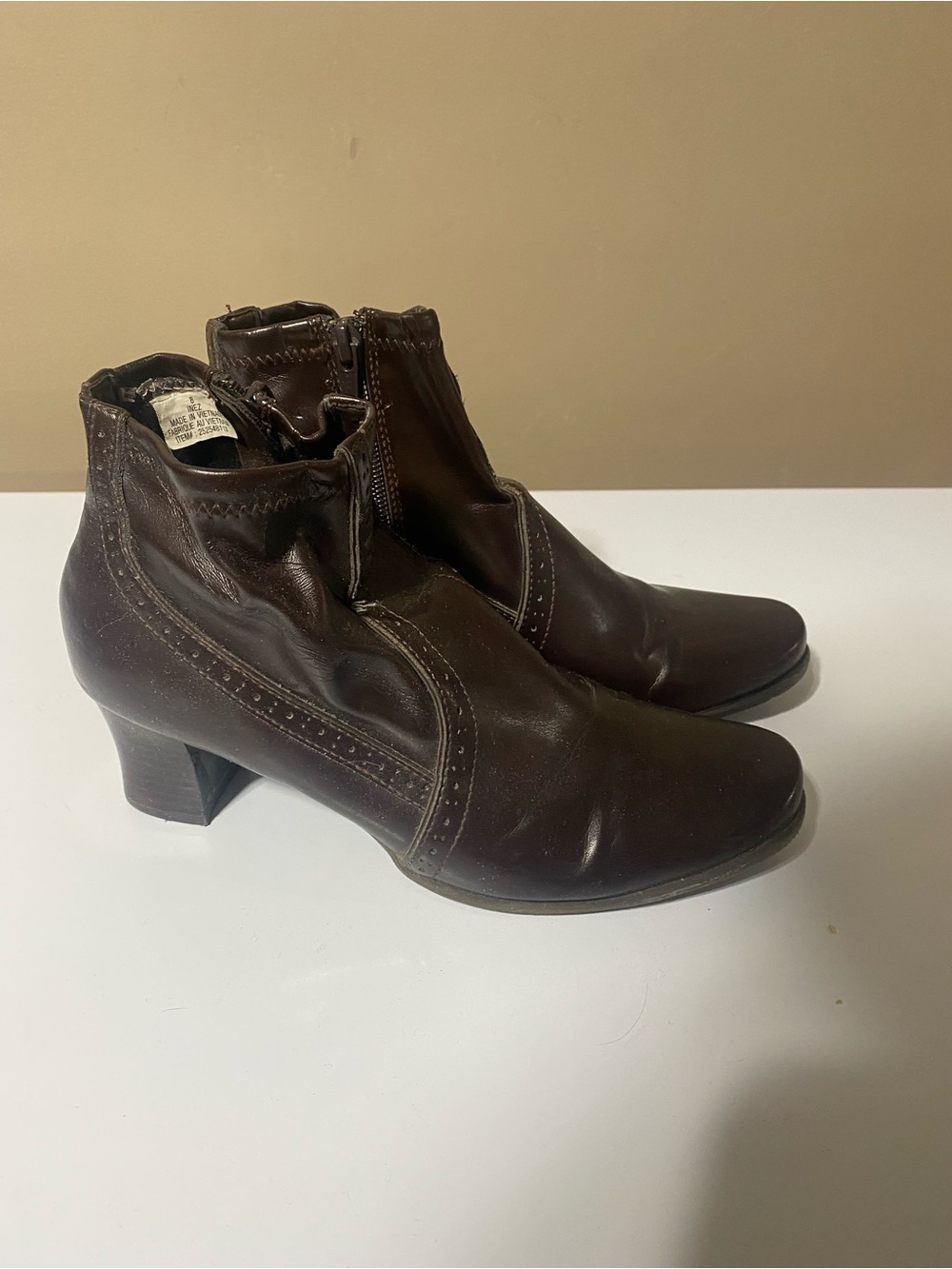 Classic Brown  Zip Ankle Boots